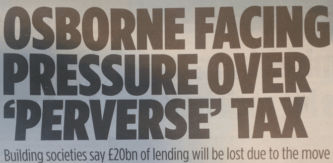 Newspaper Headline - Osborne Facing Pressure Over Tax