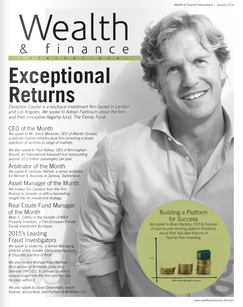 Wealth & Finance Magazine Front Page - Exceptional Returns